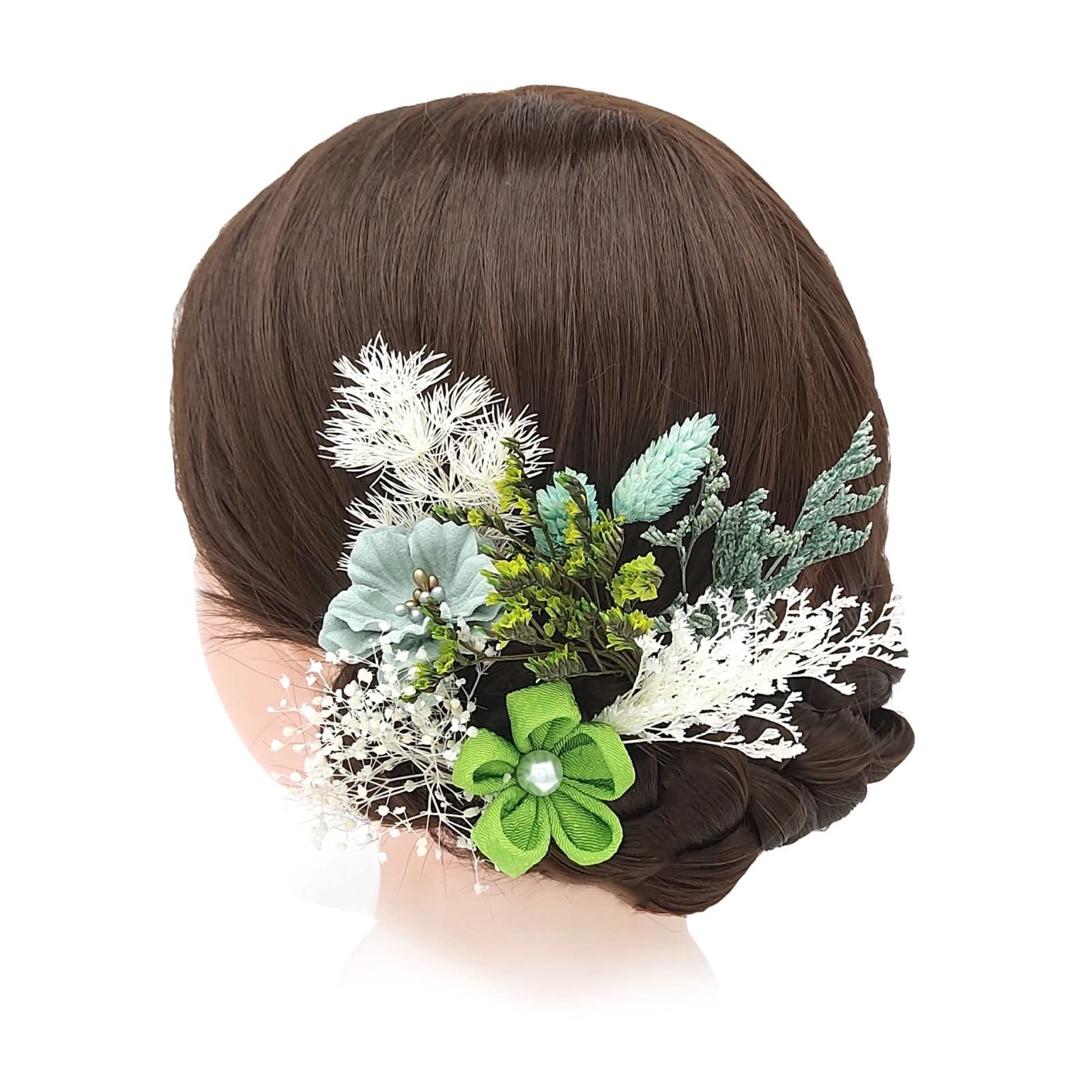 Amazon.co.jp: 髪飾り 成人式17本の永遠の花セット、髪飾り、細工絹花